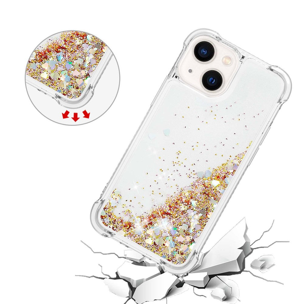 For iPhone 14 Plus TPU Case Glitter Quicksand Shockproof Phone Back Cover