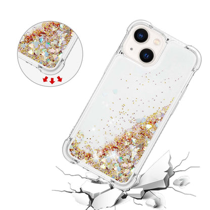 For iPhone 14 Plus TPU Case Glitter Quicksand Shockproof Phone Back Cover
