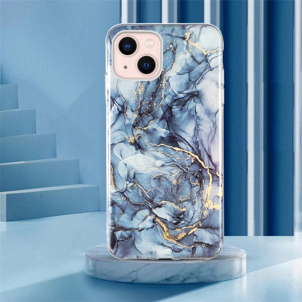 IMD Marble Pattern TPU Case for iPhone 14 6.1 inch, Wear-resistant Well-protected Cell Phone Cover