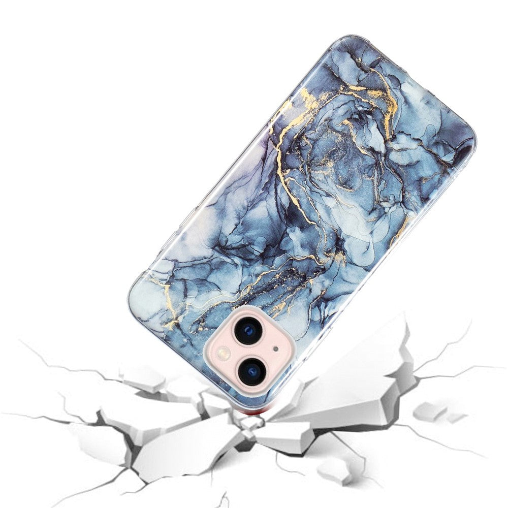 IMD Marble Pattern TPU Case for iPhone 14 6.1 inch, Wear-resistant Well-protected Cell Phone Cover
