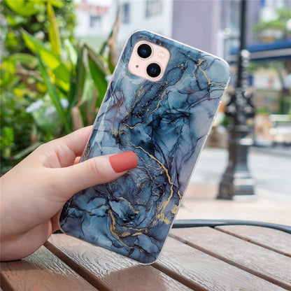 IMD Marble Pattern TPU Case for iPhone 14 6.1 inch, Wear-resistant Well-protected Cell Phone Cover