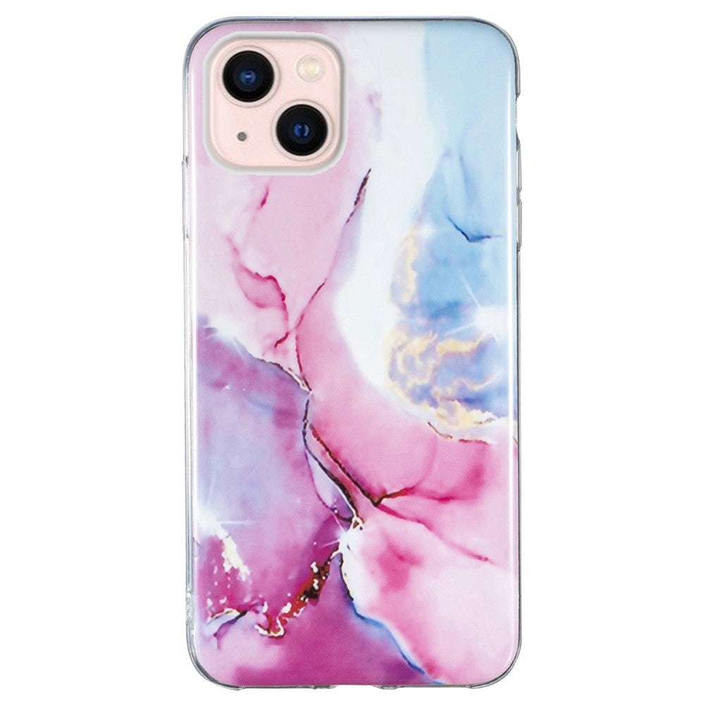 IMD Marble Pattern TPU Case for iPhone 14 6.1 inch, Wear-resistant Well-protected Cell Phone Cover
