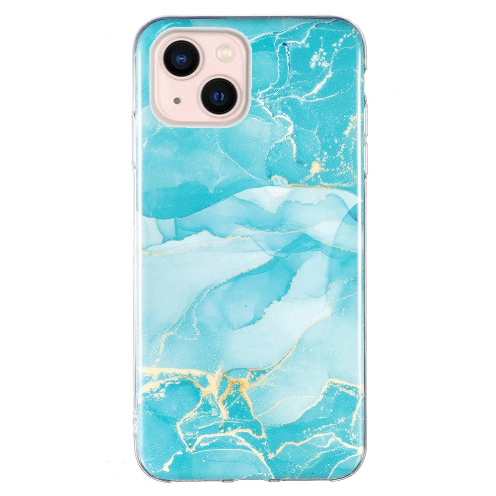 IMD Marble Pattern TPU Case for iPhone 14 6.1 inch, Wear-resistant Well-protected Cell Phone Cover
