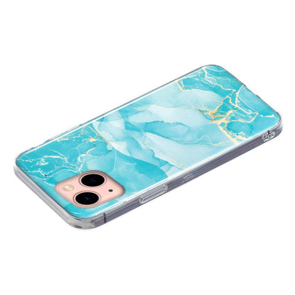 Soft TPU Case for iPhone 14 Plus 6.7 inch, IMD Marble Pattern Shockproof Anti-fall Mobile Phone Shell