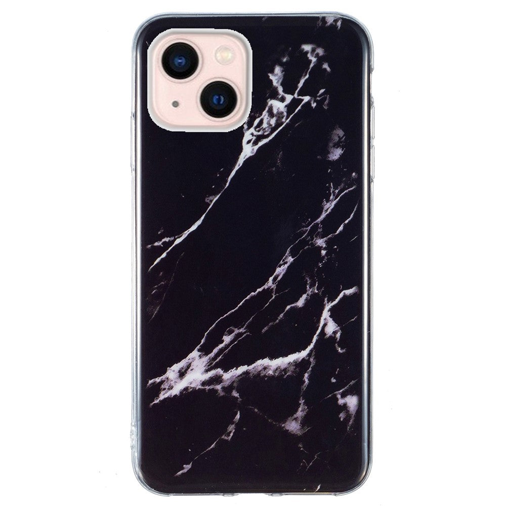 Soft TPU Case for iPhone 14 Plus 6.7 inch, IMD Marble Pattern Shockproof Anti-fall Mobile Phone Shell