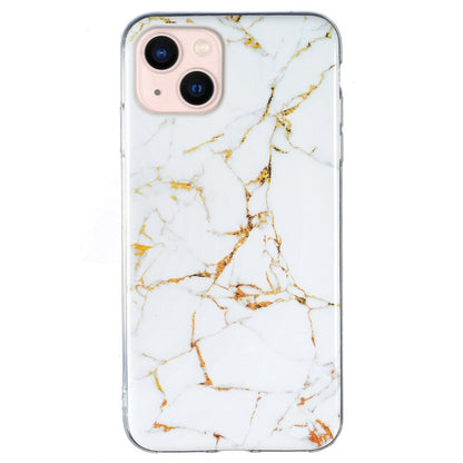 Soft TPU Case for iPhone 14 Plus 6.7 inch, IMD Marble Pattern Shockproof Anti-fall Mobile Phone Shell