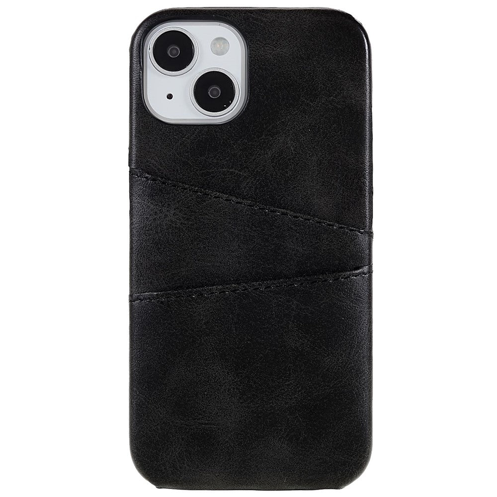 For iPhone 14 6.1 inch Anti-fall Mobile Phone Case PU Leather+PC Back Phone Cover with 2 Card Slots