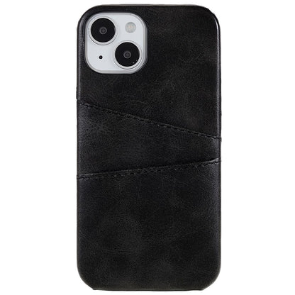 For iPhone 14 6.1 inch Anti-fall Mobile Phone Case PU Leather+PC Back Phone Cover with 2 Card Slots