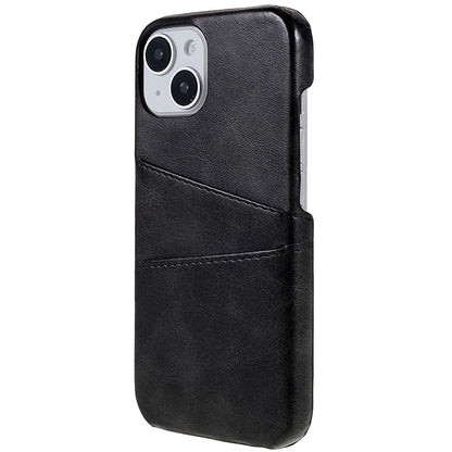 For iPhone 14 6.1 inch Anti-fall Mobile Phone Case PU Leather+PC Back Phone Cover with 2 Card Slots