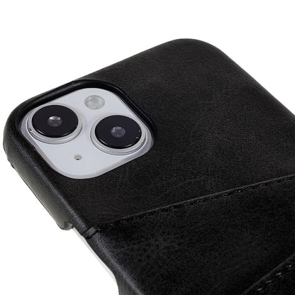 For iPhone 14 6.1 inch Anti-fall Mobile Phone Case PU Leather+PC Back Phone Cover with 2 Card Slots