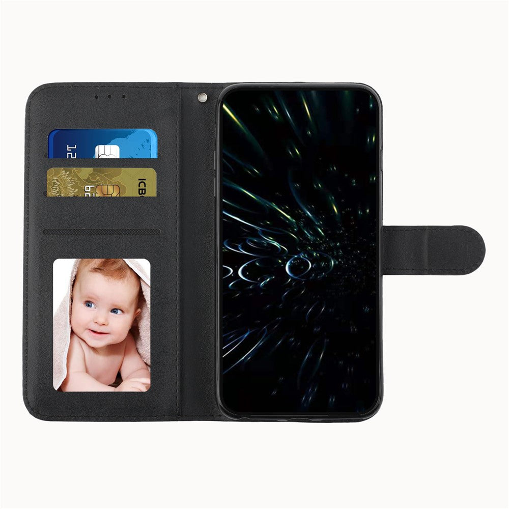 For iPhone 14 Pro Max 6.7 inch Stand Wallet Stitching Phone Cover PU Leather + TPU Protective Case with Strap