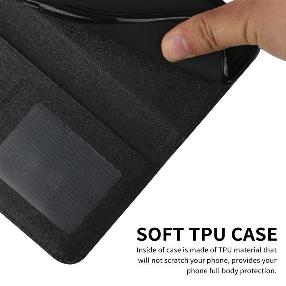 For iPhone 14 Pro Max 6.7 inch Stand Wallet Stitching Phone Cover PU Leather + TPU Protective Case with Strap