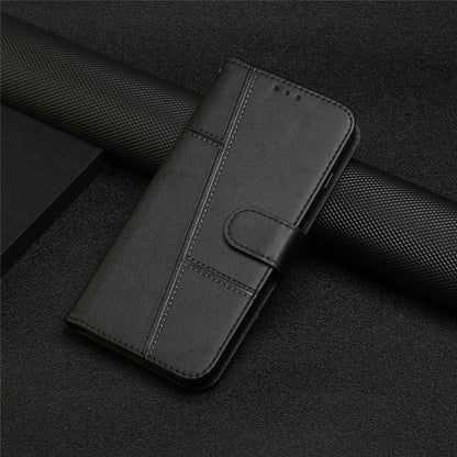 For iPhone 14 Pro Max 6.7 inch Stand Wallet Stitching Phone Cover PU Leather + TPU Protective Case with Strap