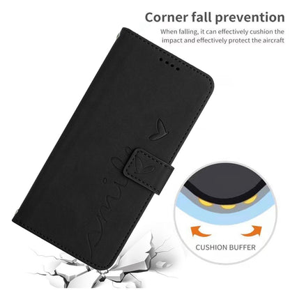 For iPhone 14 Pro Max 6.7 inch Skin-touch Feeling PU Leather Case Stand Wallet Heart Shape Imprinted Phone Cover with Strap
