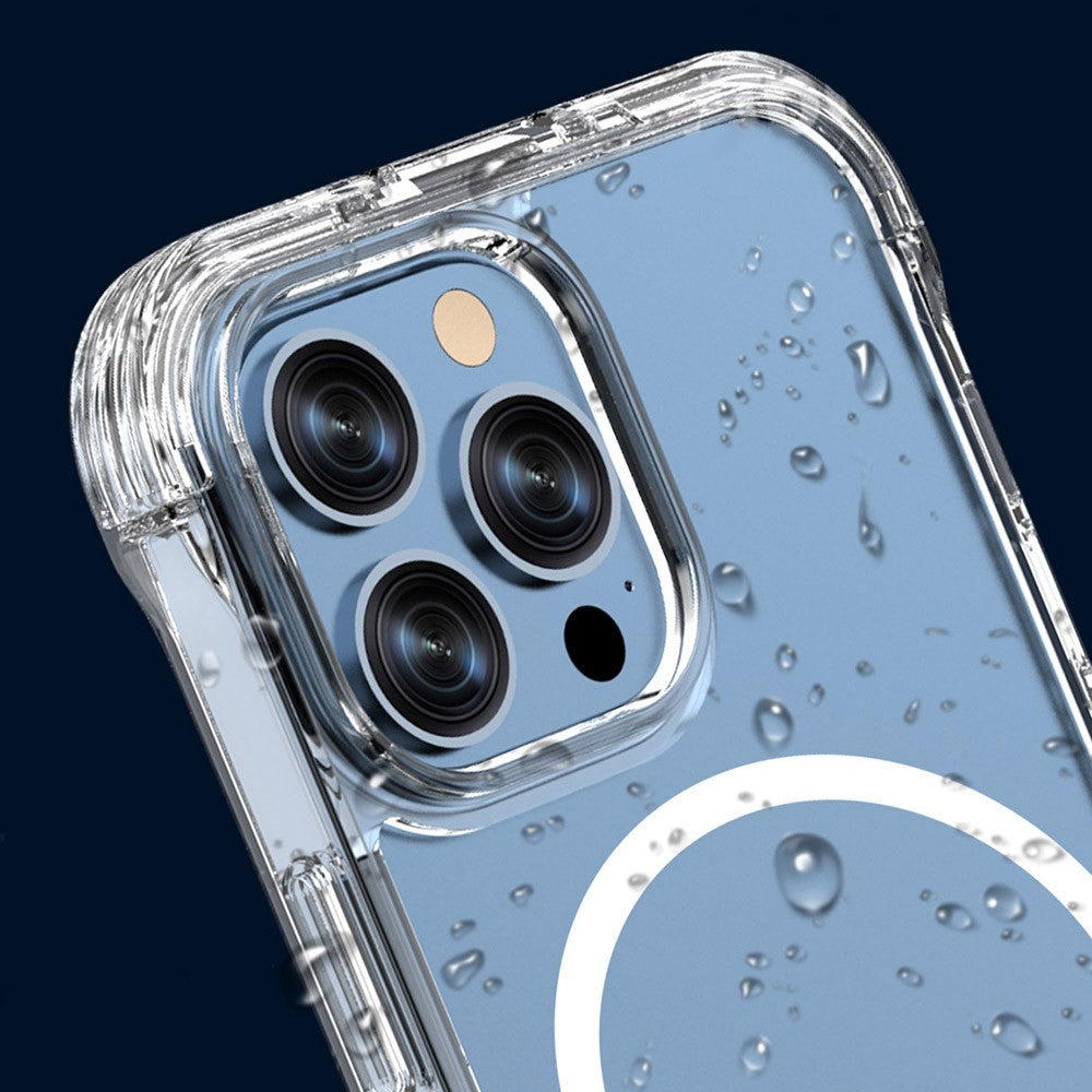 For iPhone 14 Pro Max 6.7 inch Anti-scratch Plastic TPU Phone Case Clear Concealed Kickstand Phone Shell Compatible with MagSafe