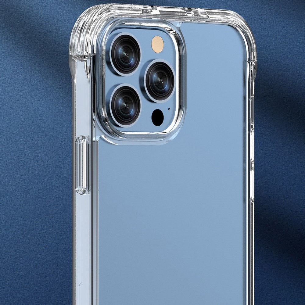 For iPhone 14 Pro Max 6.7 inch Anti-scratch Plastic TPU Phone Case Clear Concealed Kickstand Phone Shell Compatible with MagSafe