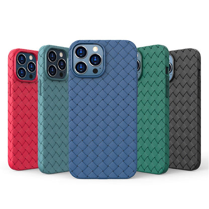 For iPhone 14 Pro Max 6.7 inch Woven Texture TPU Phone Case Heat Dissipation Phone Protective Cover