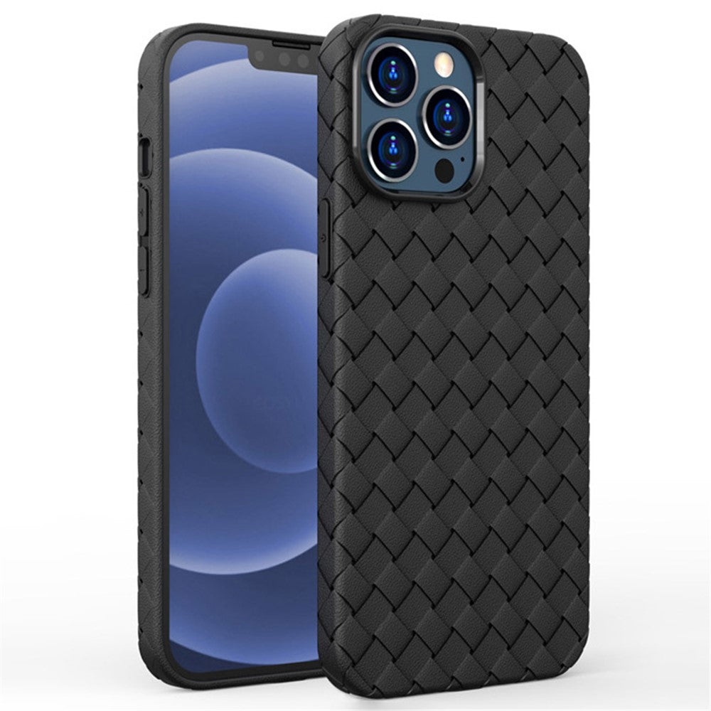 For iPhone 14 Pro Max 6.7 inch Woven Texture TPU Phone Case Heat Dissipation Phone Protective Cover