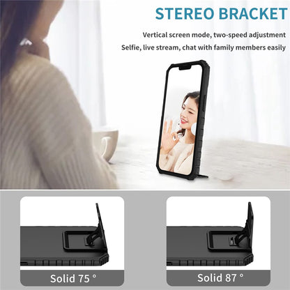 For iPhone 14 Pro Max 6.7 inch Slide Camera Protection Cell Phone Shell Kickstand PC + TPU Hybrid Cover Phone Case