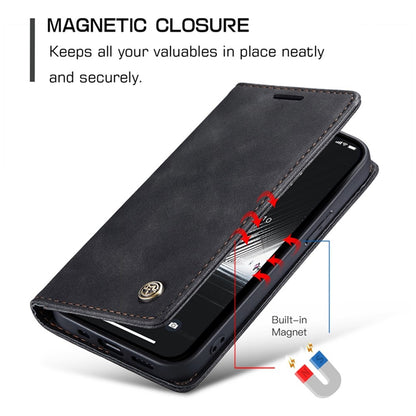 CASEME 013 Series for iPhone 14 Plus 6.7 inch  Shockproof Flip Case Anti-wear PU Leather Wallet Cover Stand Magnetic Auto-absorbed Shell