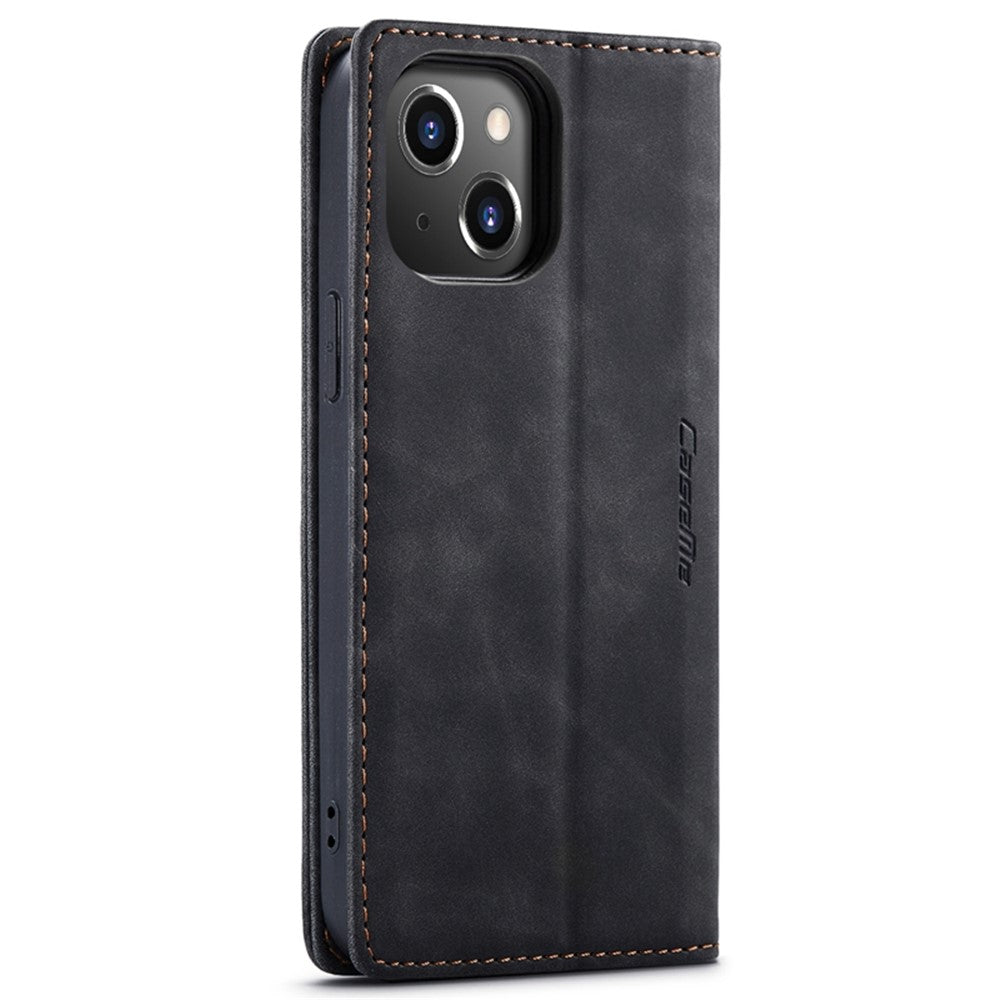 CASEME 013 Series for iPhone 14 Plus 6.7 inch  Shockproof Flip Case Anti-wear PU Leather Wallet Cover Stand Magnetic Auto-absorbed Shell