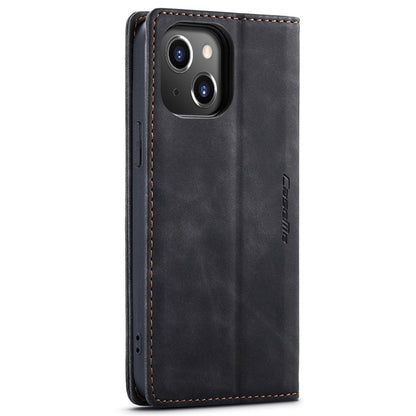 CASEME 013 Series for iPhone 14 Plus 6.7 inch  Shockproof Flip Case Anti-wear PU Leather Wallet Cover Stand Magnetic Auto-absorbed Shell