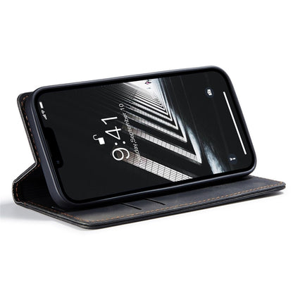 CASEME 013 Series for iPhone 14 Plus 6.7 inch  Shockproof Flip Case Anti-wear PU Leather Wallet Cover Stand Magnetic Auto-absorbed Shell