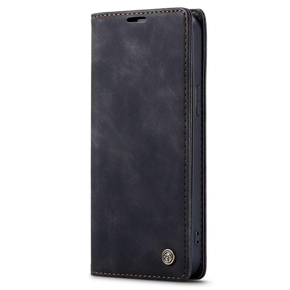 CASEME 013 Series for iPhone 14 6.1 inch Shockproof PU Leather Wallet Case Magnetic Auto-absorbed Stand Phone Cover