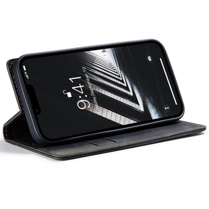 CASEME 013 Series for iPhone 14 6.1 inch Shockproof PU Leather Wallet Case Magnetic Auto-absorbed Stand Phone Cover