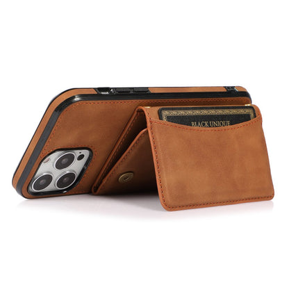 For iPhone 14 6.1 inch Drop-Proof Phone Wallet Case Kickstand Multifunctional Well-Protected Mobile Phone Back Cover Card Holder
