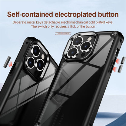 For iPhone 14 Pro Max 6.7 inch Drop-proof Phone Case Anti-scratch PC+TPU Mobile Phone Protective Back Cover Support Wireless Charging