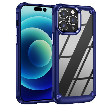 For iPhone 14 Pro Max 6.7 inch Drop-proof Phone Case Anti-scratch PC+TPU Mobile Phone Protective Back Cover Support Wireless Charging