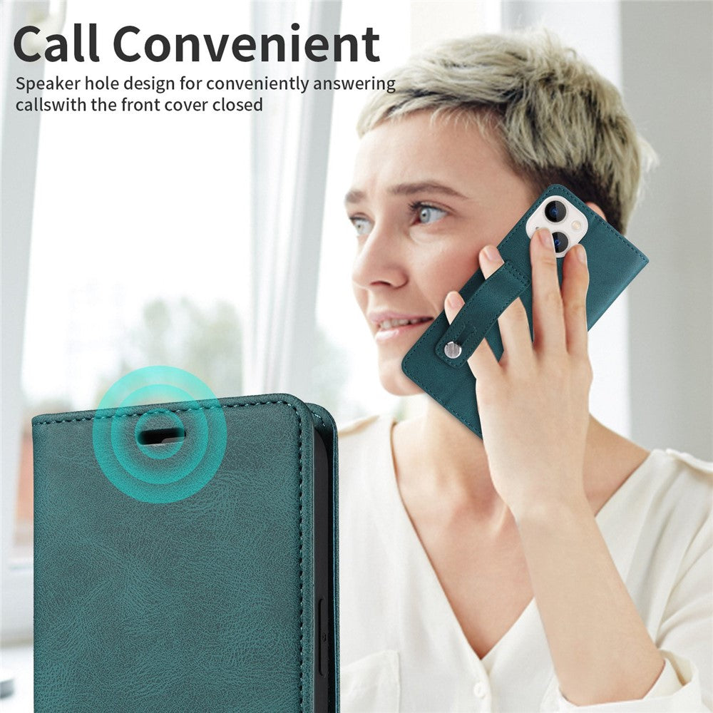 For iPhone 14 Pro Max 6.7 inch Drop-proof Phone Case Anti-scratch Magnetic PU Leather Flip Wallet Cover Stand with Wristband