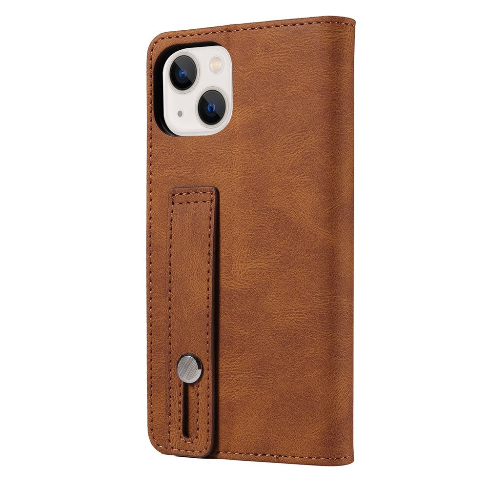 For iPhone 14 Pro Max 6.7 inch Drop-proof Phone Case Anti-scratch Magnetic PU Leather Flip Wallet Cover Stand with Wristband