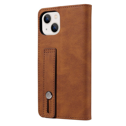 For iPhone 14 Pro Max 6.7 inch Drop-proof Phone Case Anti-scratch Magnetic PU Leather Flip Wallet Cover Stand with Wristband