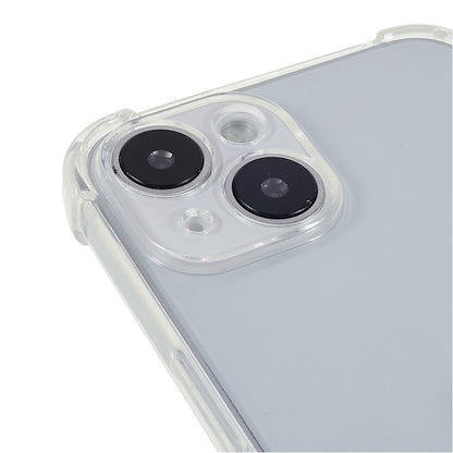 For iPhone 14 6.1 inch Enhanced Corner Phone Case Anti-drop Transparent TPU Cover with Lanyard
