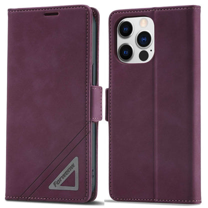 FORWENW F3-Series For iPhone 14 Pro Max 6.7 inch Wallet PU Leather + TPU Case Anti-scratch Phone Cover with Stand