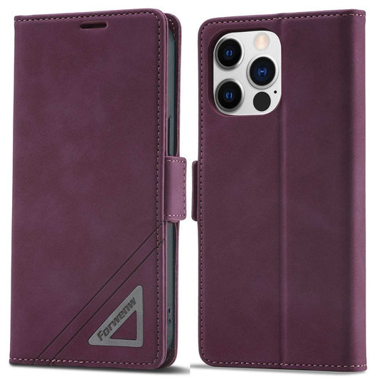 FORWENW F3-Series For iPhone 14 Pro Max 6.7 inch Wallet PU Leather + TPU Case Anti-scratch Phone Cover with Stand
