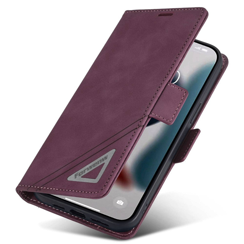 FORWENW F3-Series For iPhone 14 Pro Max 6.7 inch Wallet PU Leather + TPU Case Anti-scratch Phone Cover with Stand