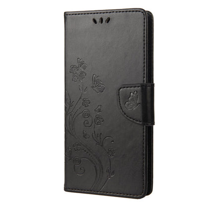 For iPhone 14 Pro Max 6.7 inch Imprinted Butterflies Flower Leather Mobile Phone Case Wallet Stand Phone Cover Bag