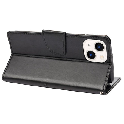 For iPhone 14 6.1 inch Smartphone Shell Imprinted Butterflies Leather Mobile Phone Case Wallet Stand Covering