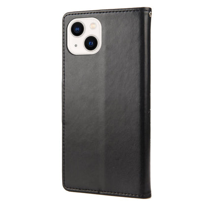 For iPhone 14 6.1 inch Smartphone Shell Imprinted Butterflies Leather Mobile Phone Case Wallet Stand Covering