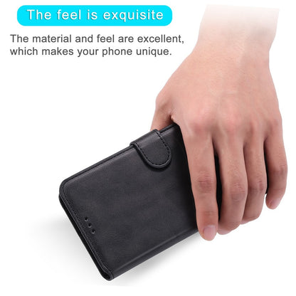 For iPhone 14 6.1 inch Calf Texture PU Leather Phone Cover Magnetic Shockproof Stand Wallet Style Case