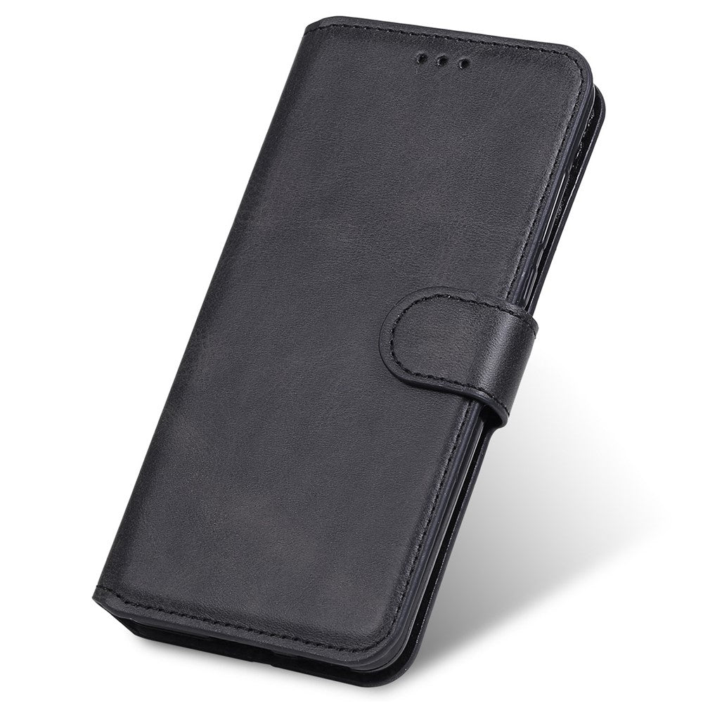 For iPhone 14 6.1 inch Calf Texture PU Leather Phone Cover Magnetic Shockproof Stand Wallet Style Case
