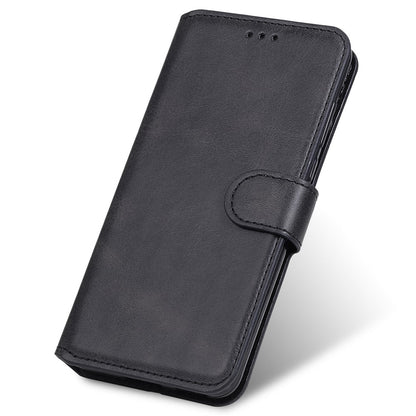 For iPhone 14 6.1 inch Calf Texture PU Leather Phone Cover Magnetic Shockproof Stand Wallet Style Case