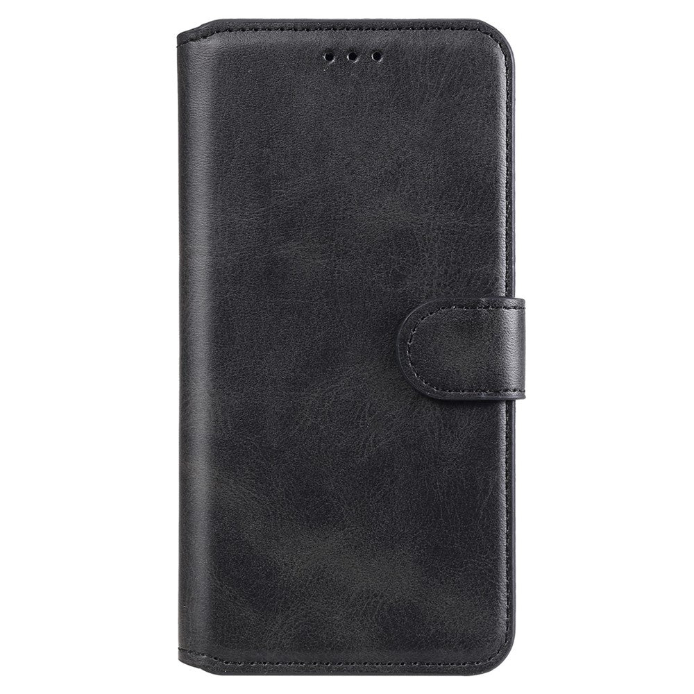 For iPhone 14 6.1 inch Calf Texture PU Leather Phone Cover Magnetic Shockproof Stand Wallet Style Case