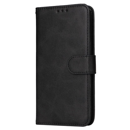 For iPhone 14 Plus Calf Texture PU Leather Magnetic Clasp Phone Stand Wallet Cover Drop-proof Case