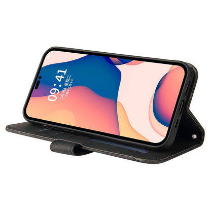 For iPhone 14 Pro Max Leather Wallet Cases Skin Touch Phone Cover Stand with Strap