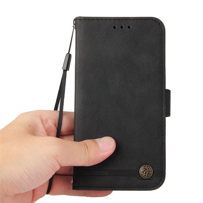 For iPhone 14 Pro Max Leather Wallet Cases Skin Touch Phone Cover Stand with Strap