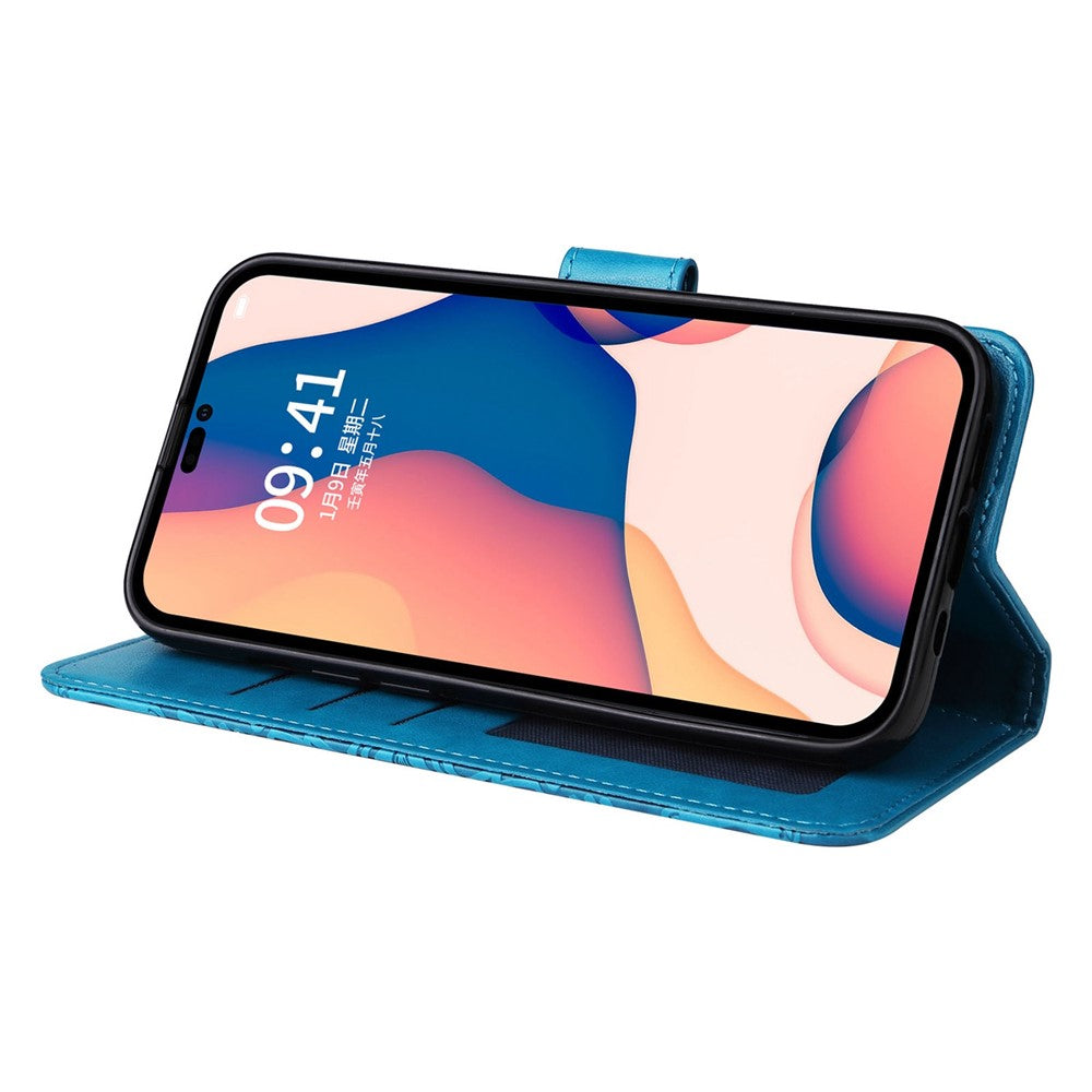 For iPhone 14 Pro Max 6.7 inch PU Leather Sunflower Imprinting Protective Case Flip Stand Wallet Mobile Phone Cover with Strap